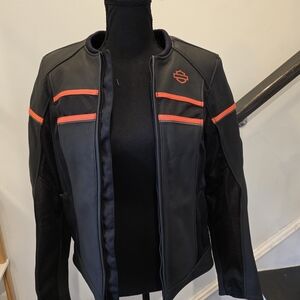 Harley-Davidson women's Brawler leather motorcycle jacket.